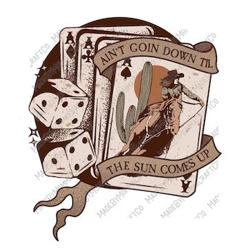 Ain't goin down Cards - Country Western - Cheat Clear Waterslide™ or White Cast Sticker