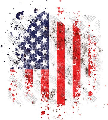 American Flag Patch 1 - Patches &amp; Patterns - Direct To Film Transfer / DTF - Heat Press Clothing Transfer