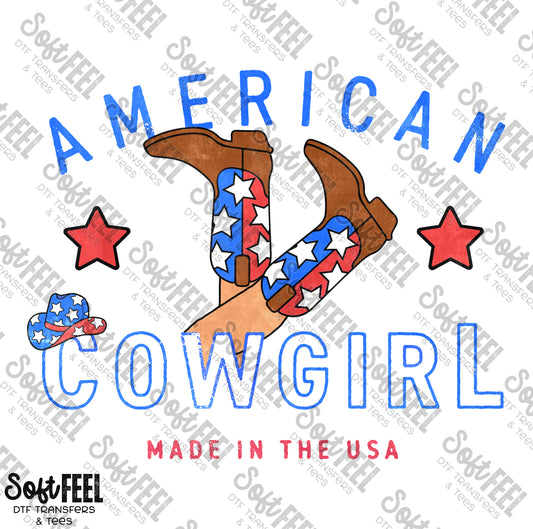 American Cowgirl Made in the USA - Country Western - Direct To Film Transfer / DTF - Heat Press Clothing Transfer