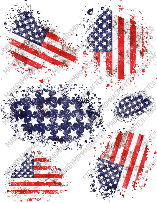 American Flag - Patches or Patterns - Cheat Clear Waterslide™ or Cheat Clear Sticker Decal