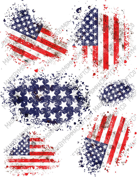 American Flag - Patches or Patterns - Cheat Clear Waterslide™ or White Cast Sticker