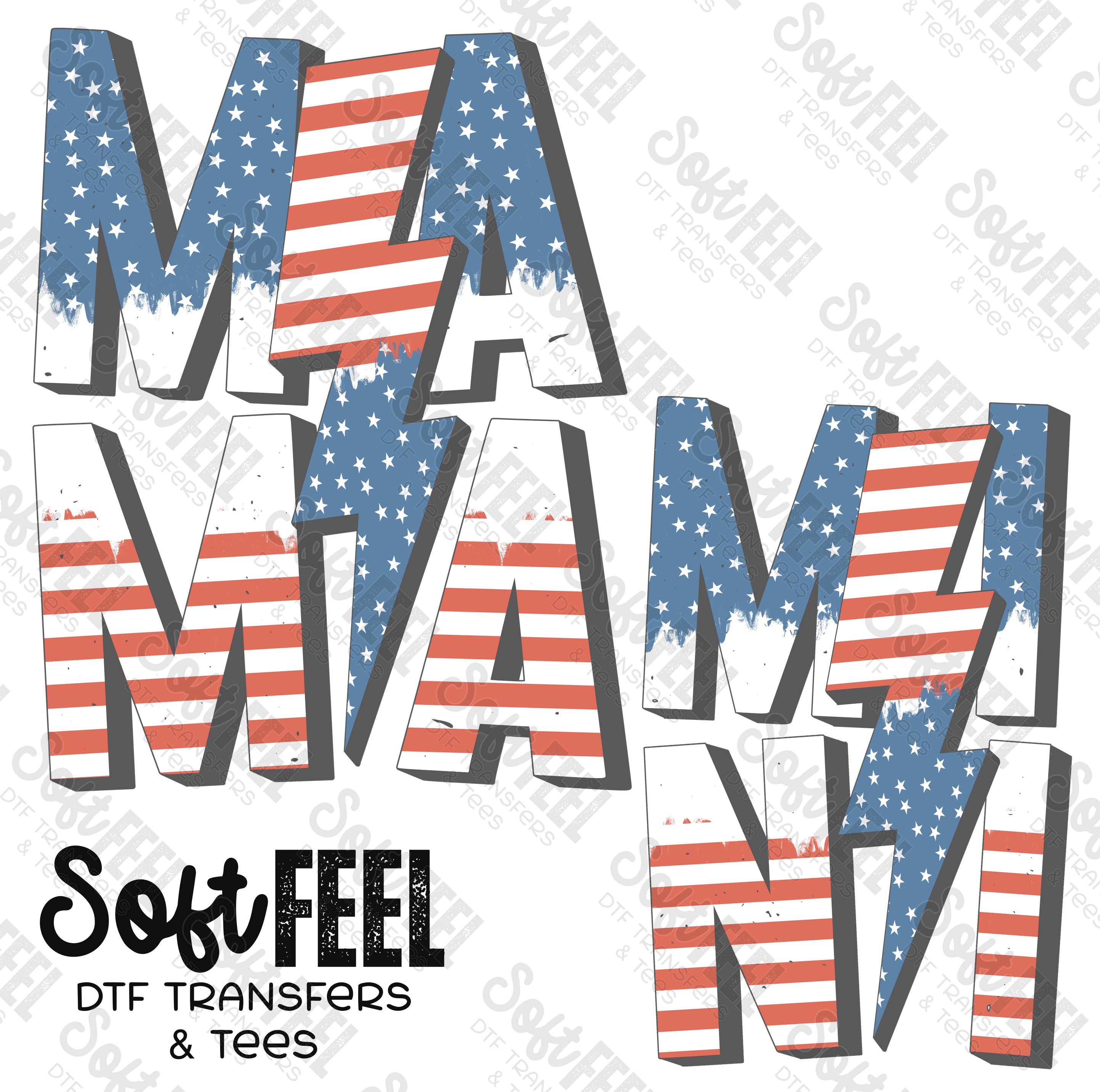 Mama Mini American - Mama Mini Set / Youth / Women&#39;s - Direct To Film Transfer / DTF - Heat Press Clothing Transfer