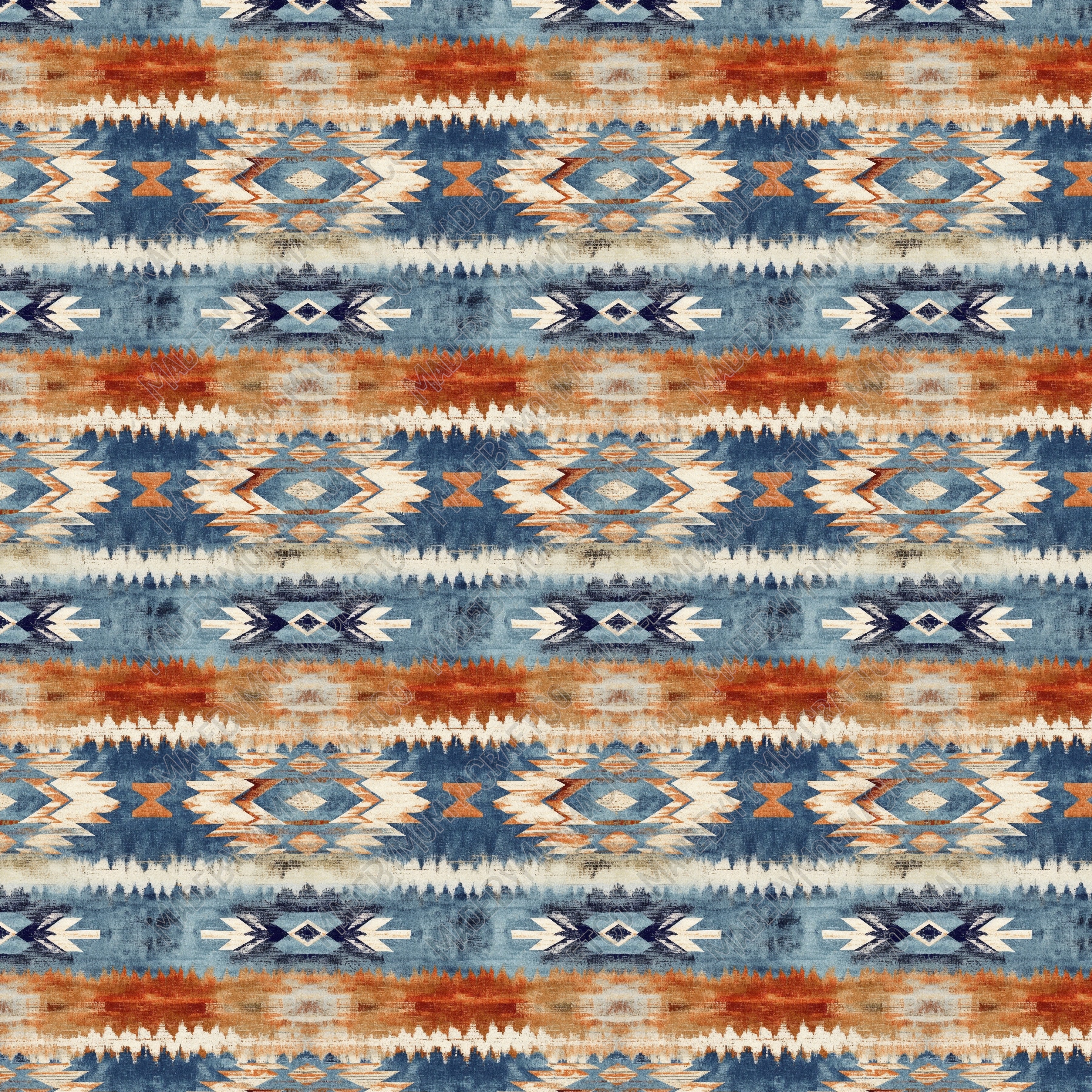 Navajo Blue Azjo 3 - Vinyl Or Waterslide Seamless Wrap