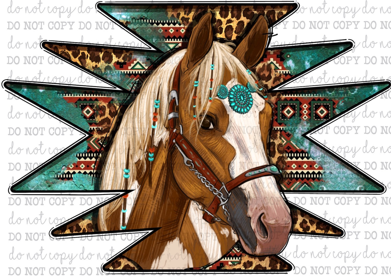 Aztec Horse - Country Western - Cheat Clear Waterslide™ or White Cast Sticker