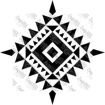 Aztec Tribal Shape 10 - Patches &amp; Patterns - Direct To Film Transfer / DTF - Heat Press Clothing Transfer