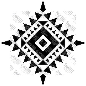 Aztec Tribal Shape 10 - Patches & Patterns - Direct To Film Transfer / DTF - Heat Press Clothing Transfer