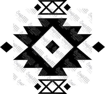 Aztec Tribal Shape 7 - Patches &amp; Patterns - Direct To Film Transfer / DTF - Heat Press Clothing Transfer