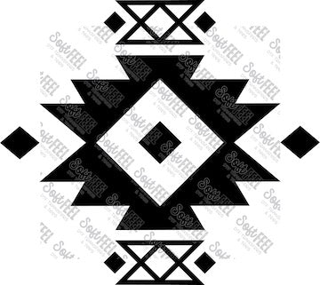Aztec Tribal Shape 7 - Patches & Patterns - Direct To Film Transfer / DTF - Heat Press Clothing Transfer