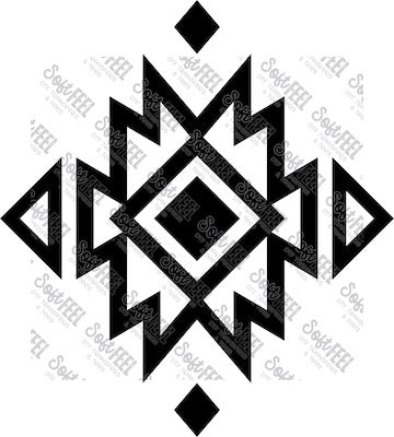 Aztec Tribal Shape 8 - Patches &amp; Patterns - Direct To Film Transfer / DTF - Heat Press Clothing Transfer