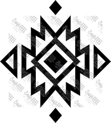 Aztec Tribal Shape 8 - Patches & Patterns - Direct To Film Transfer / DTF - Heat Press Clothing Transfer