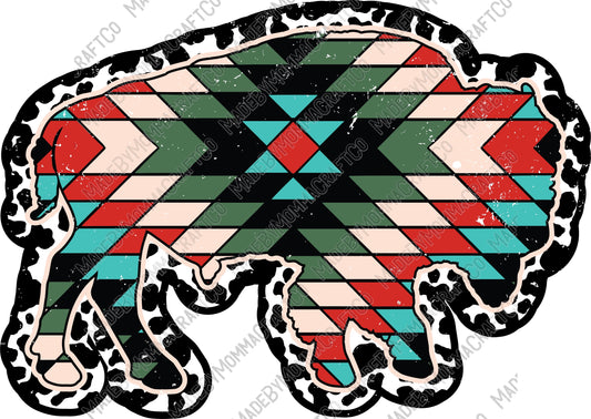 Aztec Cowhide Buffalo Distressed - Country Western / Retro - Cheat Clear Waterslide™ or Cheat Clear Sticker Decal