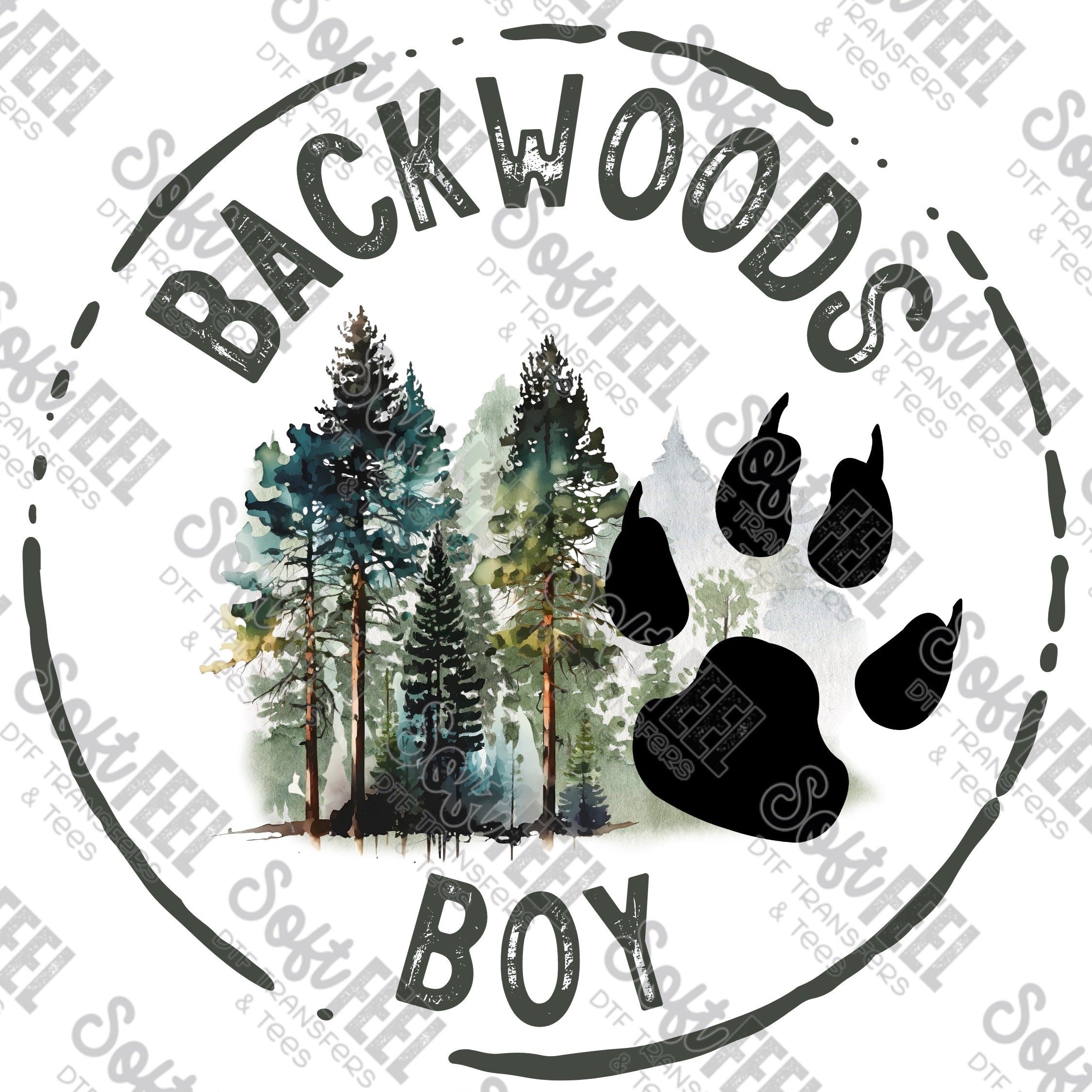 Backwoods Boy - Youth / Men&#39;s / Hunting - Direct To Film Transfer / DTF - Heat Press Clothing Transfer