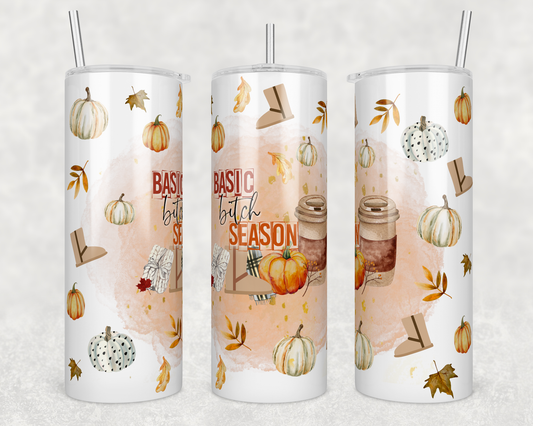 Basic Bitch Season - Halloween - Sublimation or Waterslide Wrap - 20oz and 30oz