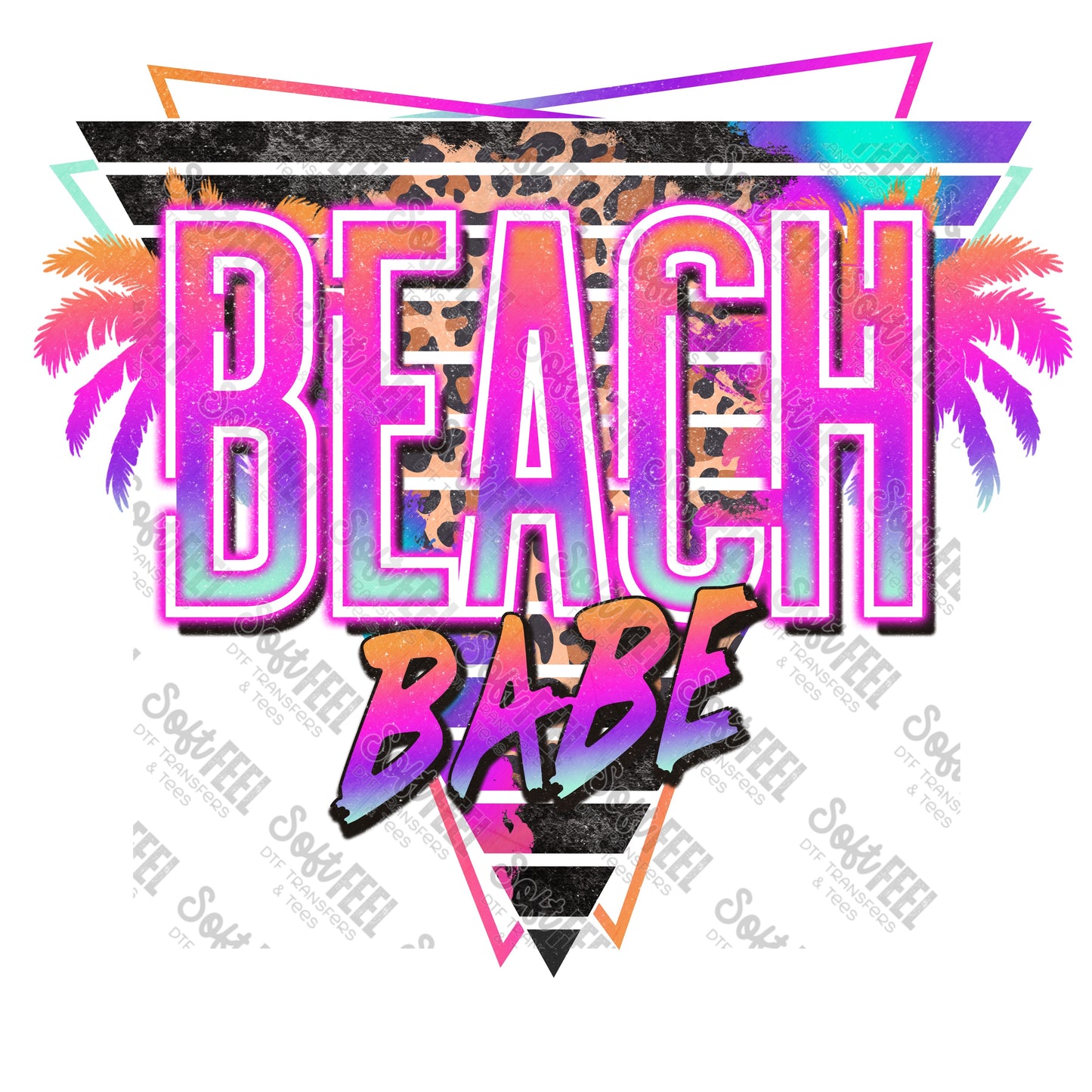 Beach Babe - Summer / Retro - Direct To Film Transfer / DTF - Heat Press Clothing Transfer