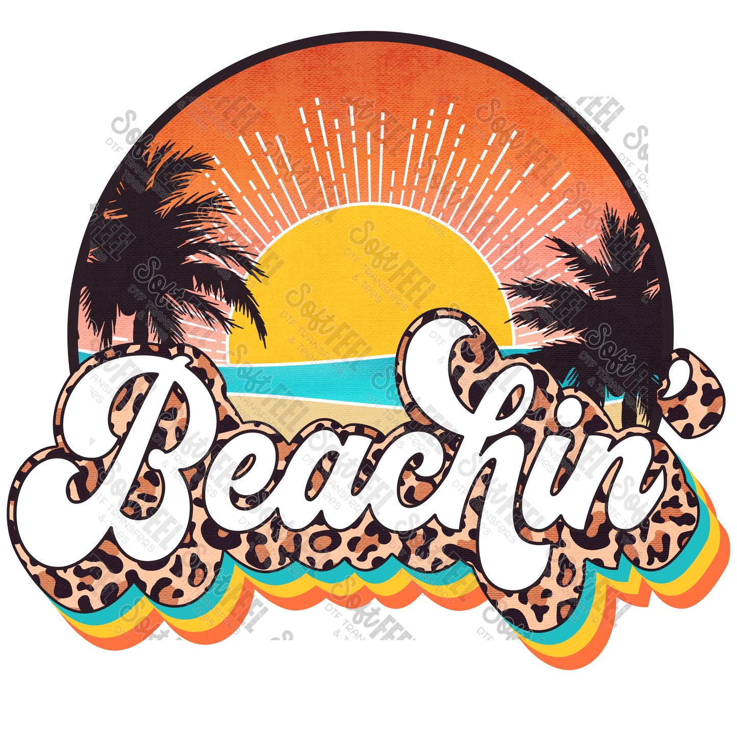 Beachin - Summer / Retro - Direct To Film Transfer / DTF - Heat Press Clothing Transfer