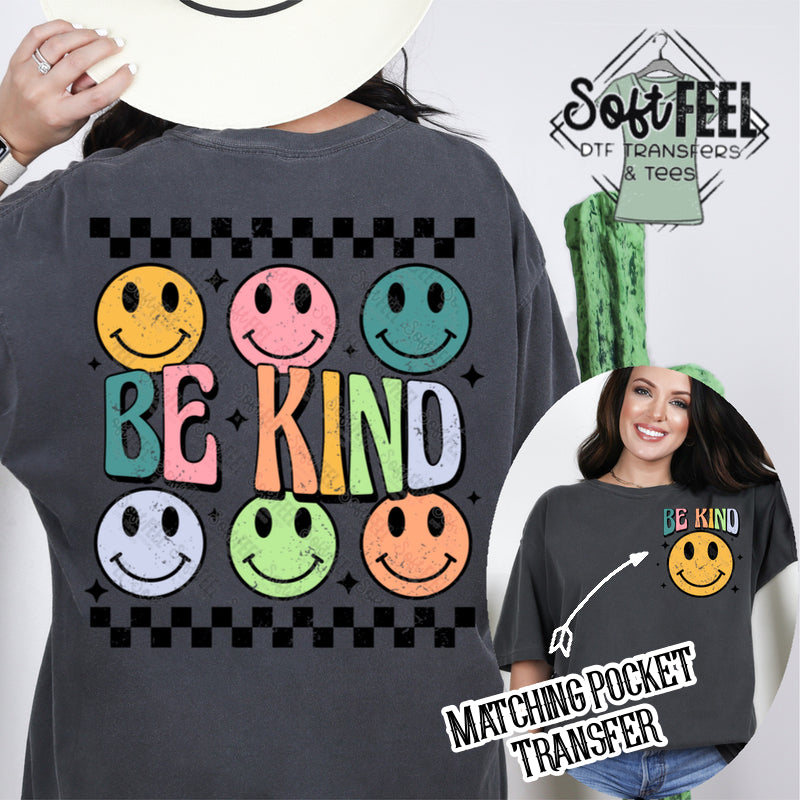 Be Kind - Retro - Direct To Film Transfer / DTF - Heat Press Clothing Transfer