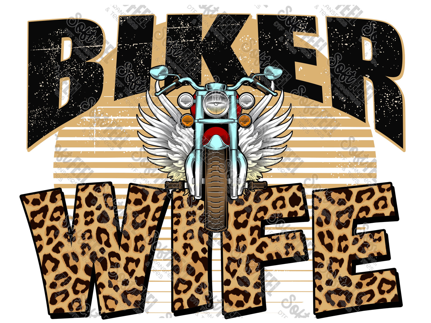 Biker Wife - Women's - Direct To Film Transfer / DTF - Heat Press Clothing Transfe