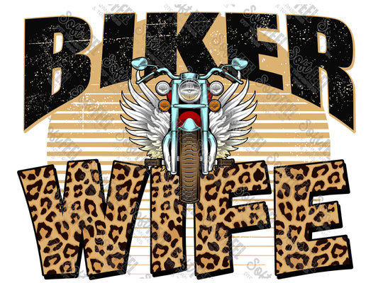 Biker Wife - Women's - Direct To Film Transfer / DTF - Heat Press Clothing Transfe