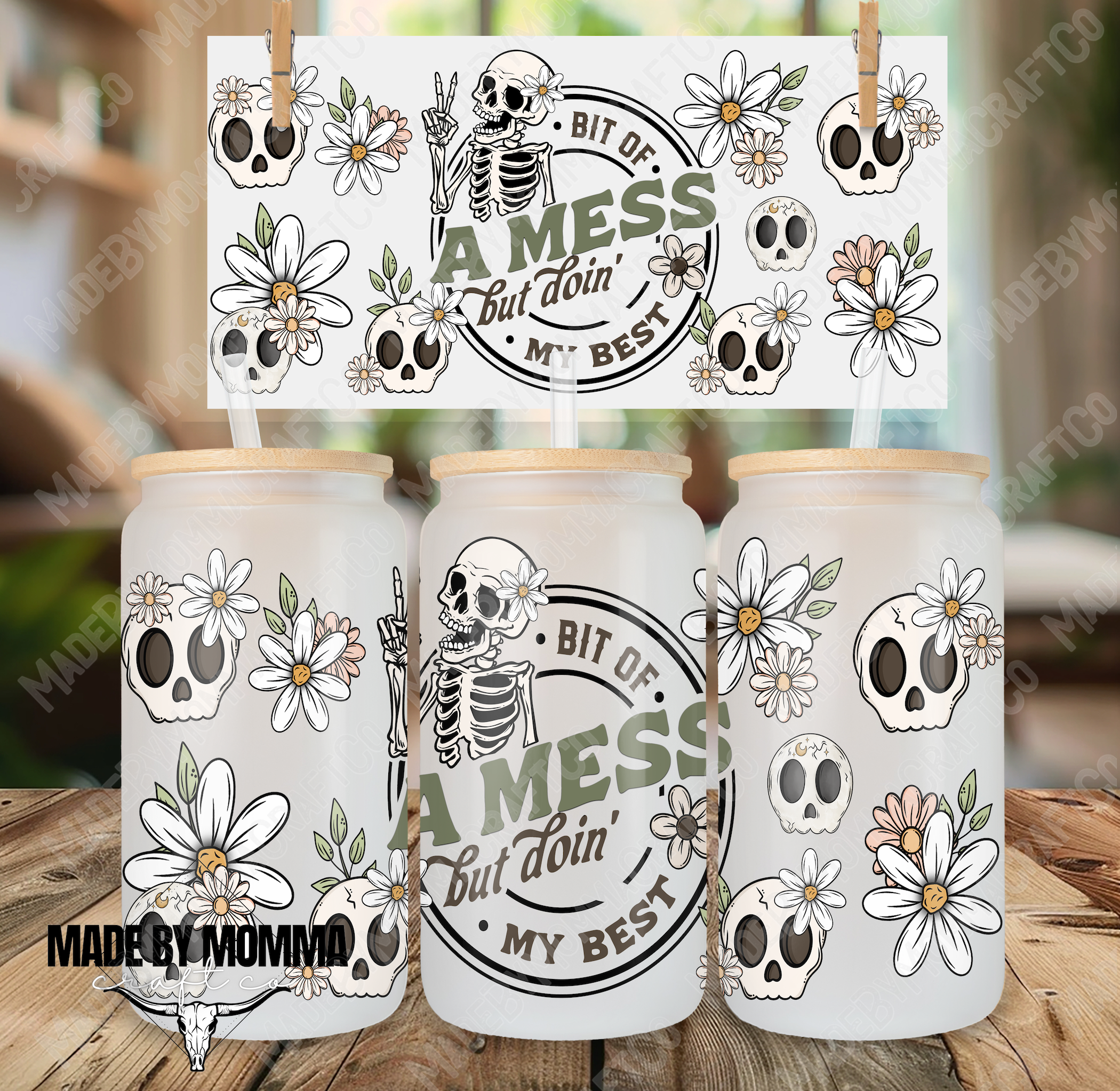 Bit Of A Mess 16oz UV DTF or Sublimation Wrap