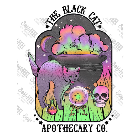 The Black Cat Apothecary - Halloween horror - Direct To Film Transfer / DTF - Heat Press Clothing Transfer