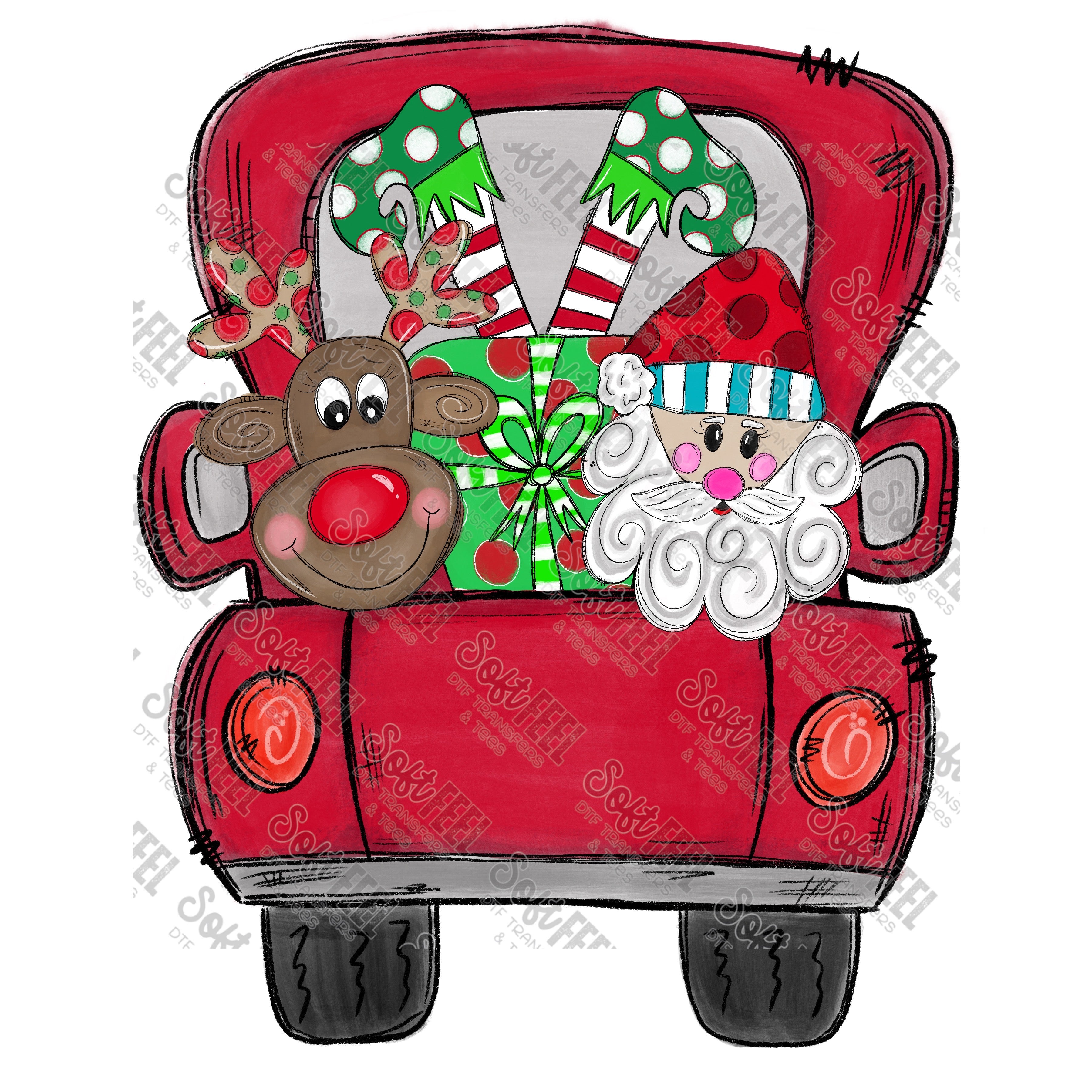 Christmas Truck - Christmas / Youth - Direct To Film Transfer / DTF - Heat Press Clothing Transfe
