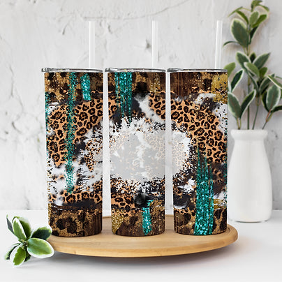 Blank Cow Leopard Wood Strokes - Sublimation or Waterslide Wrap - 20oz and 30oz