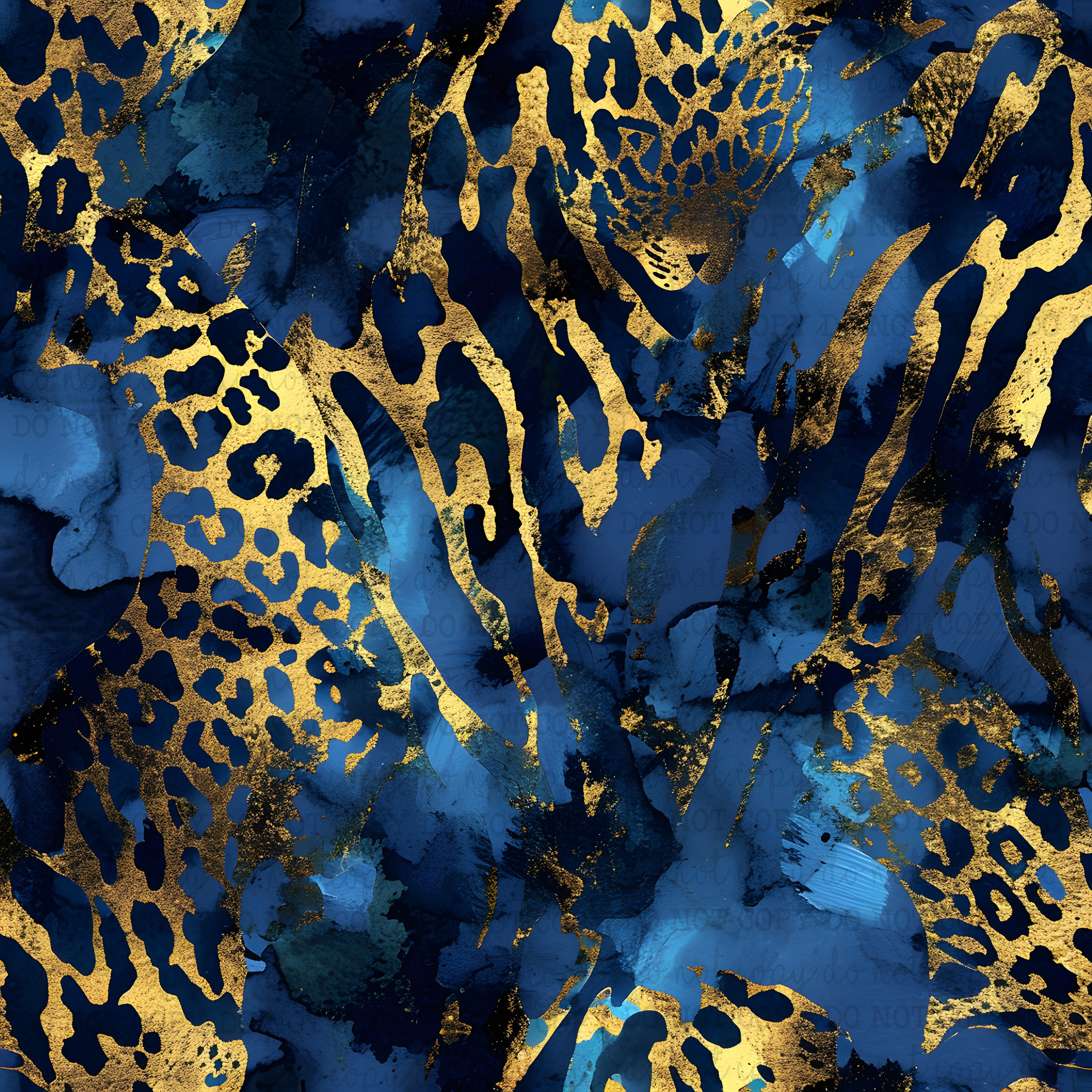 Blue Leopard 12 - Vinyl Or Waterslide Seamless Wrap