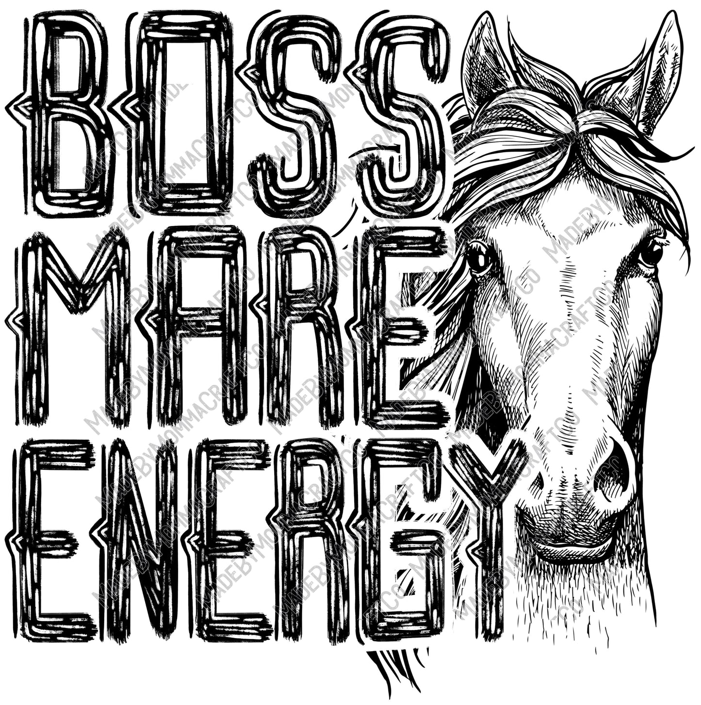 Boss Mare Energy - Country Western - Cheat Clear Waterslide™ or White Cast Sticker