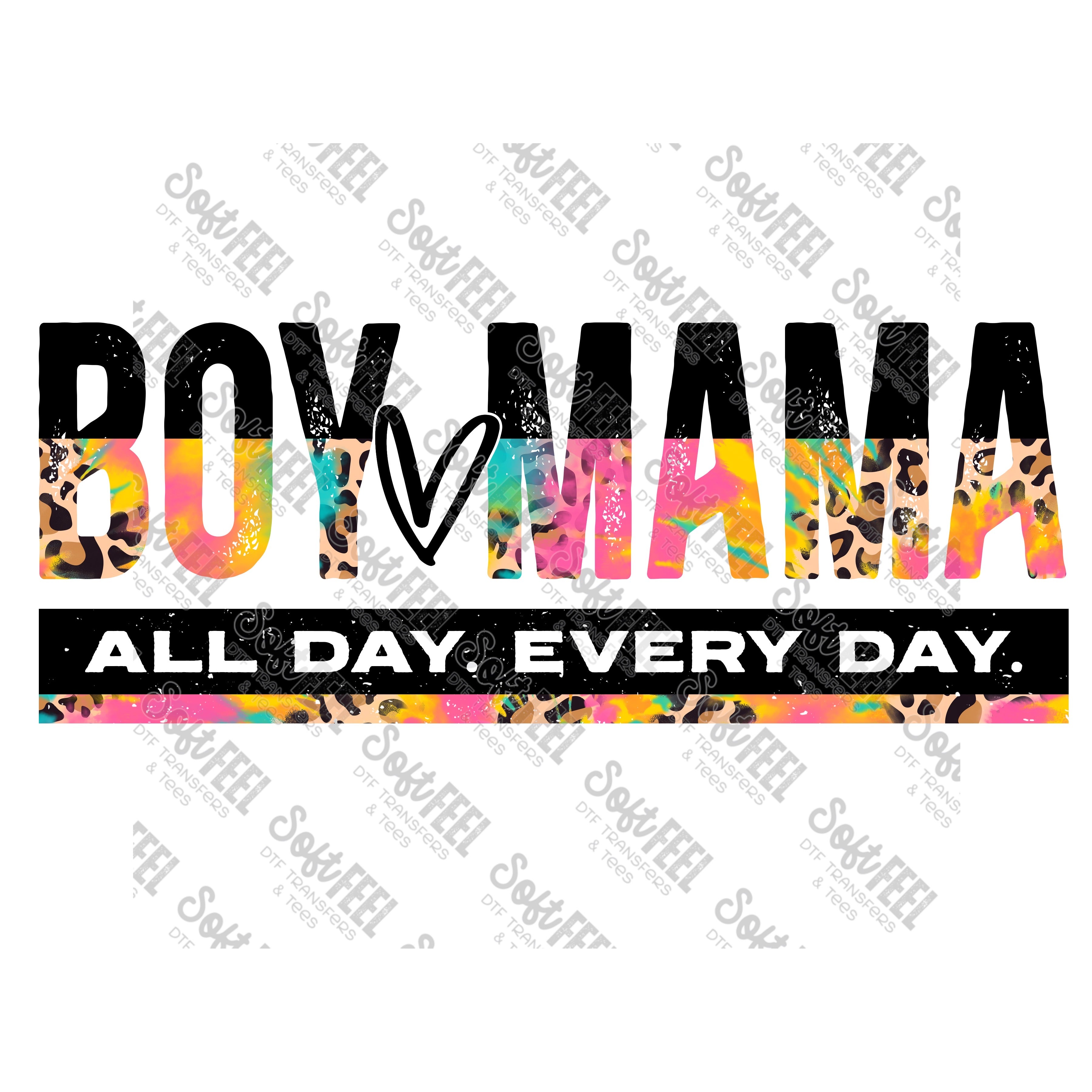 boy mama all day tie dye - Women&#39;s - Direct To Film Transfer / DTF - Heat Press Clothing Transfer