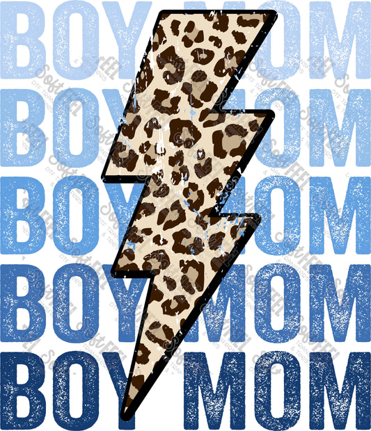 boy mom lightning stacked - Women's - Direct To Film Transfer / DTF - Heat Press Clothing Transfer