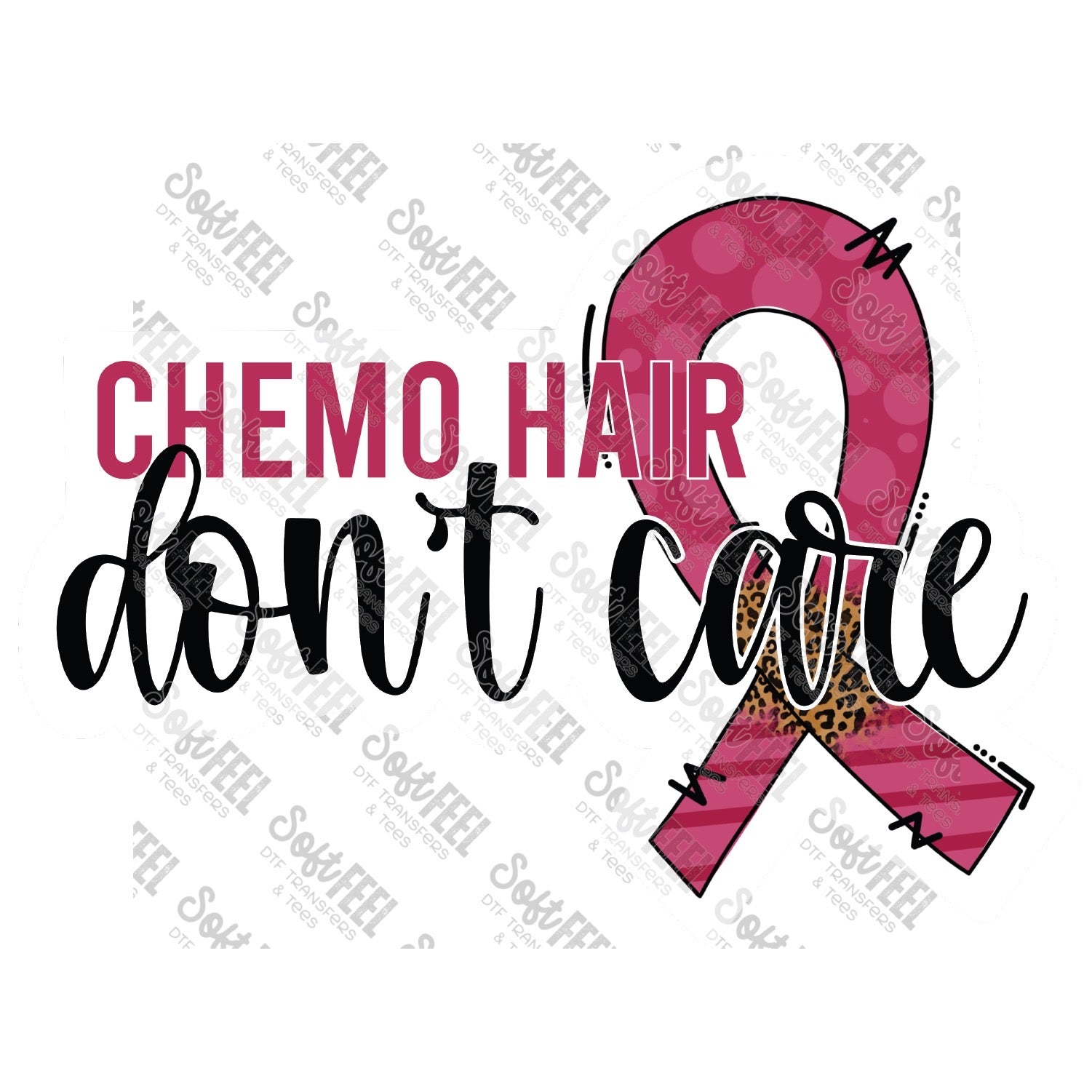 Breast Cancer Chemo Hair - Women&#39;s / Motivational - Direct To Film Transfer / DTF - Heat Press Clothing Transfer