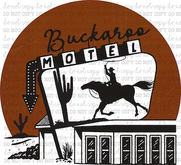 Buckaroo Motel - Country Western - Cheat Clear Waterslide™ or White Cast Sticker