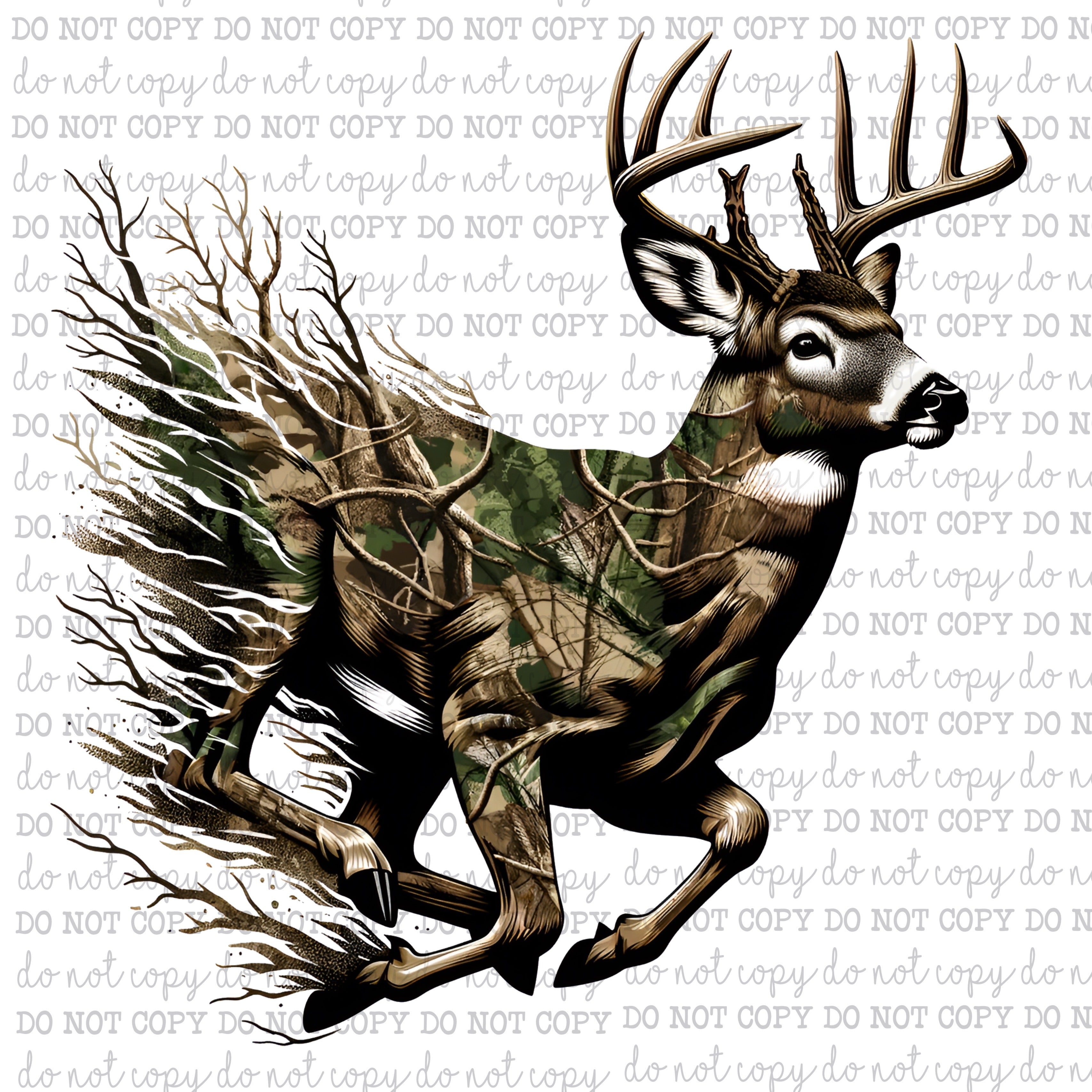 Camo Deer - Hunting - Cheat Clear Waterslide™ or White Cast Sticker