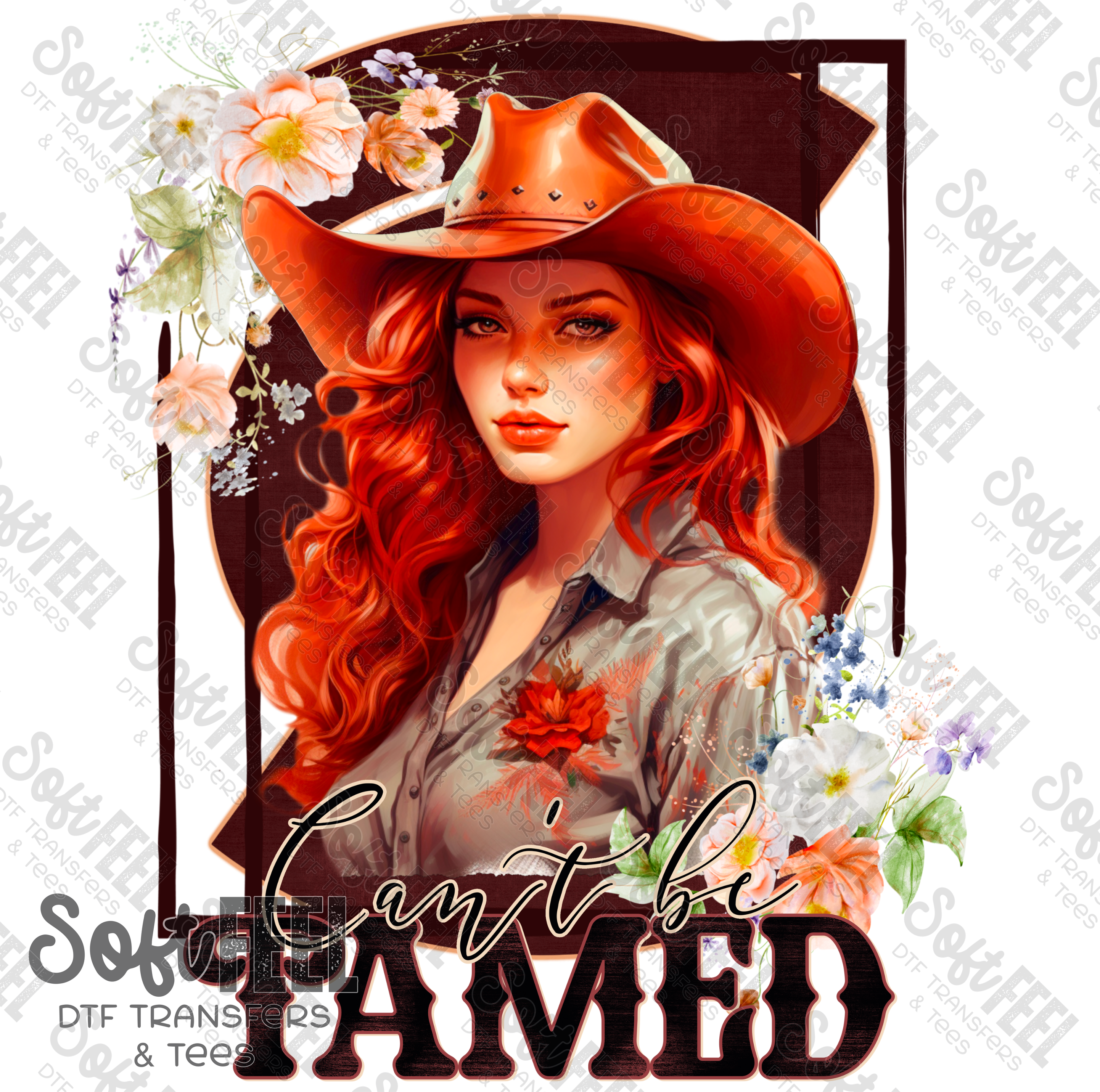 Can&#39;t Be Tamed - Country Western / Women&#39;s - Direct To Film Transfer / DTF - Heat Press Clothing Transfer