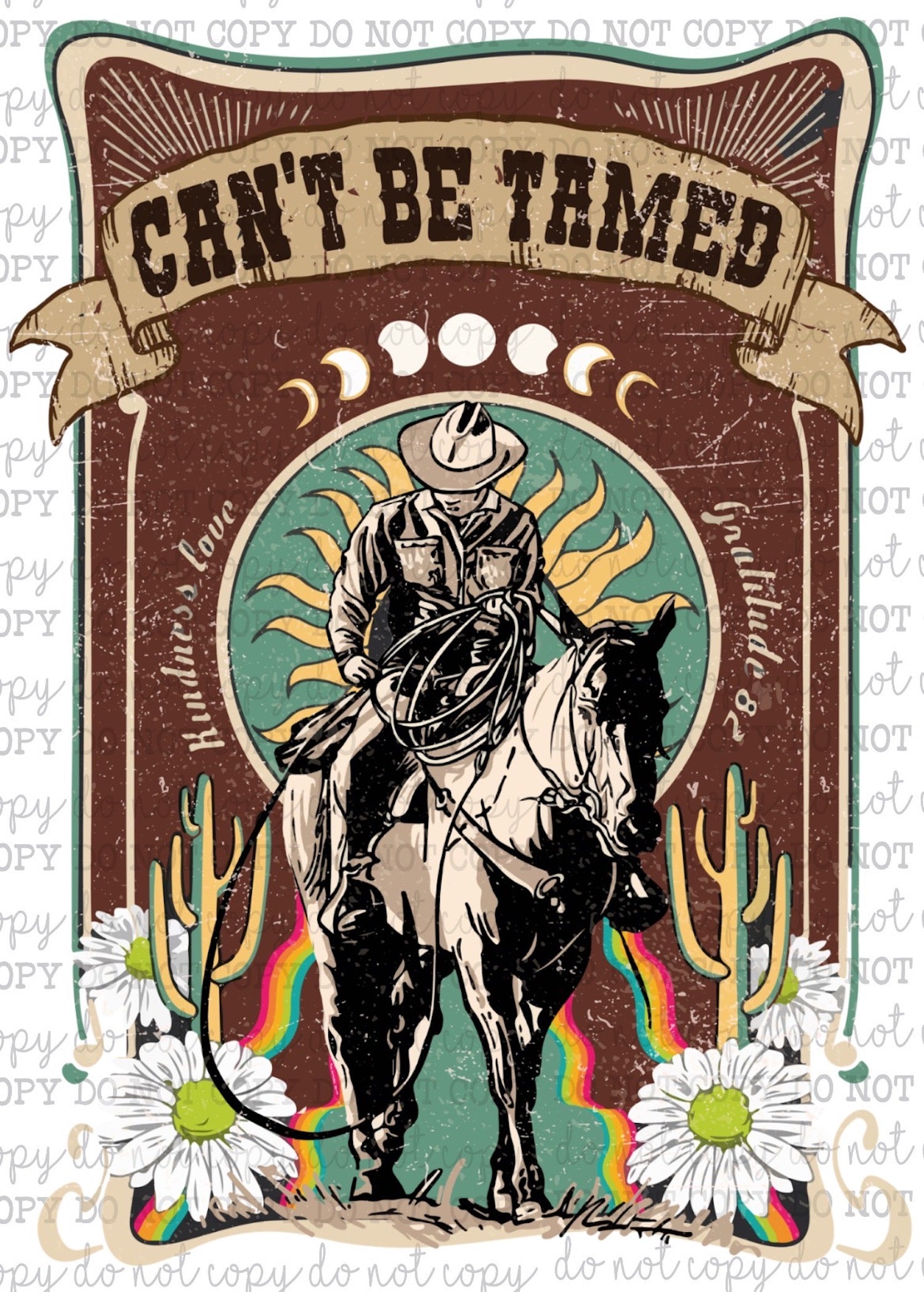 Can&#39;t Be Tamed - Country Western - Cheat Clear Waterslide™ or White Cast Sticker