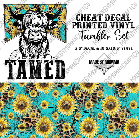 Can't Be Tamed Highland Cow - Vinyl & Decal Tumbler Set