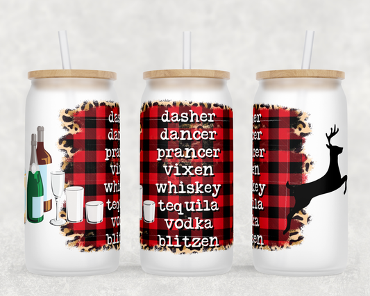 Reindeer Funny Alcohol Sublimation Libbey Can Wrap