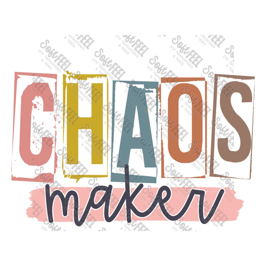 chaos maker - Women's - Direct To Film Transfer / DTF - Heat Press Clothing Transfer