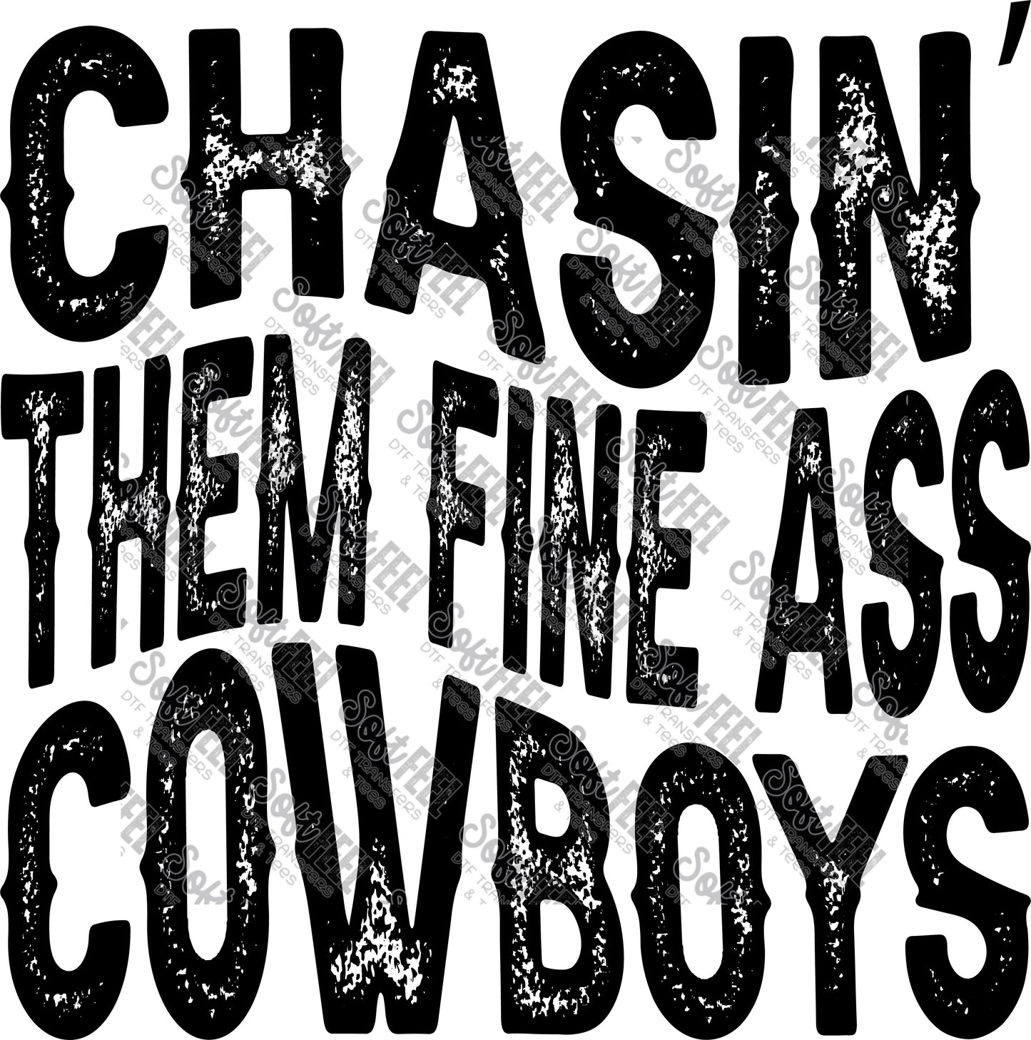 Chasin Them Fine Ass Cowboys - Country Western / Women's - Direct To Film Transfer / DTF - Heat Press Clothing Transfer