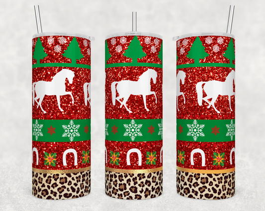 Christmas Horse - Sublimation or Waterslide Wrap - 20oz and 30oz