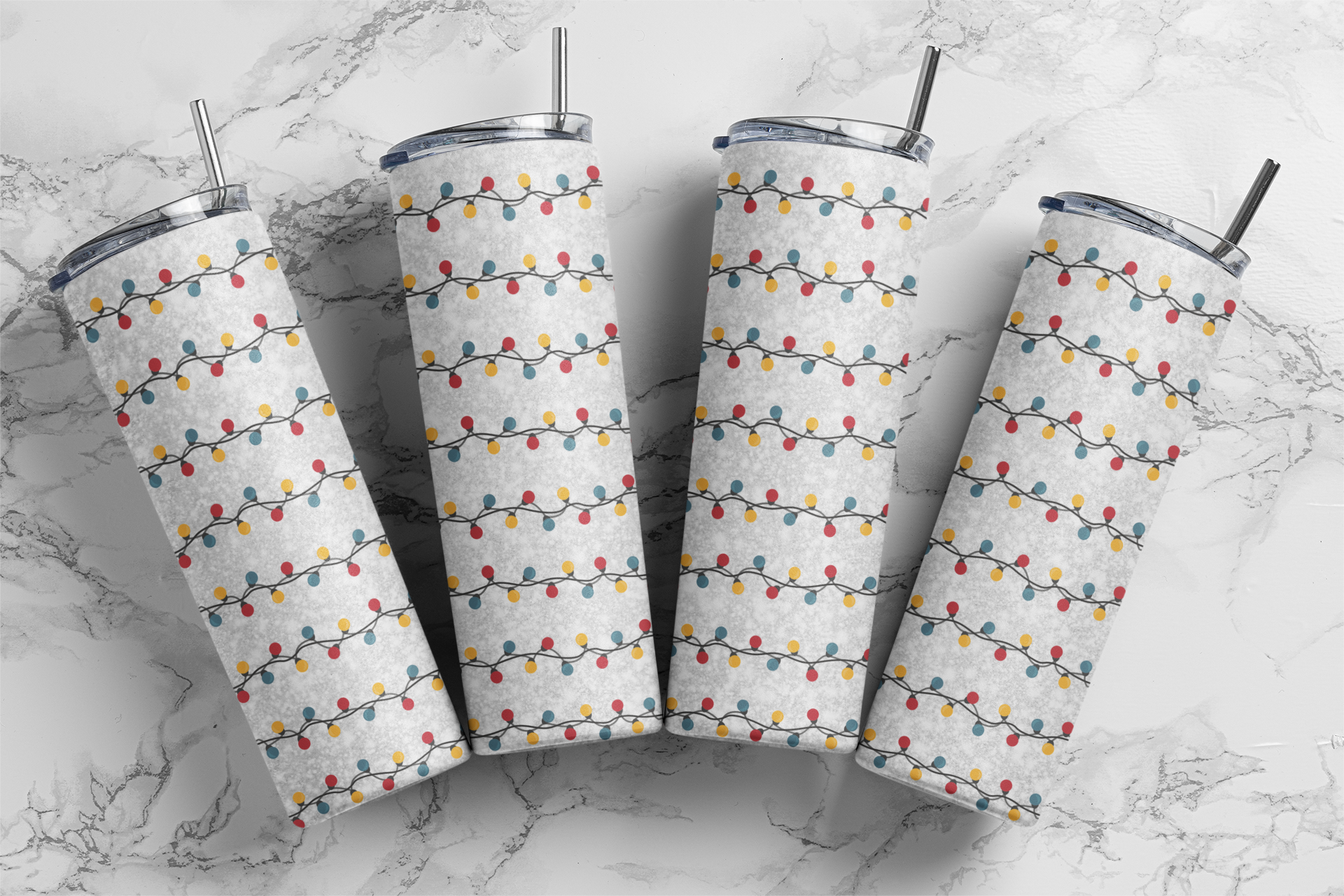 Christmas Lights - Sublimation or Waterslide Wrap - 20oz and 30oz