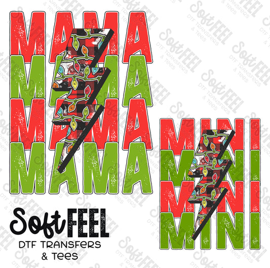 Mama Mini Christmas - Mama Mini Set / Youth / Women's - Direct To Film Transfer / DTF - Heat Press Clothing Transfer