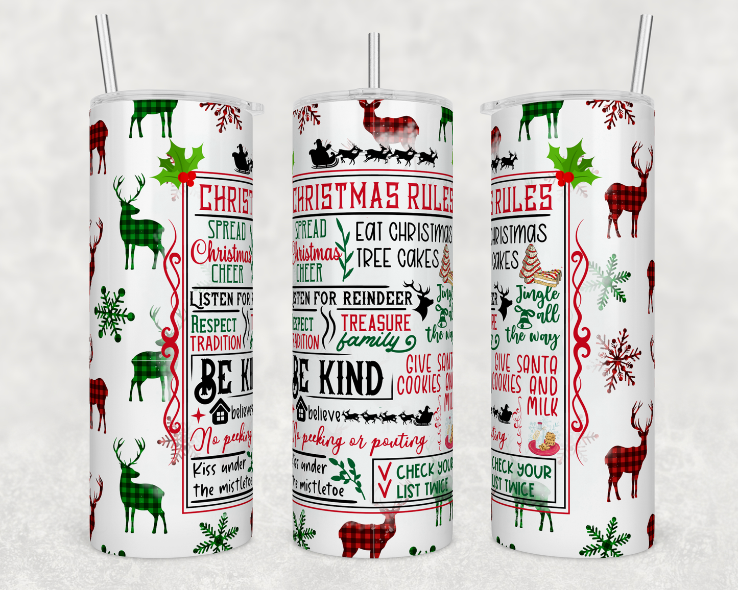 Christmas Rules - Sublimation or Waterslide Wrap - 20oz and 30oz