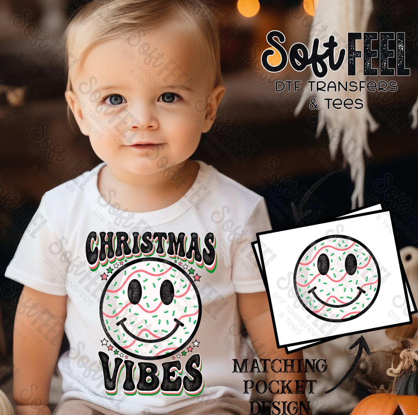 Christmas Vibes - Youth - Direct To Film Transfer / DTF - Heat Press Clothing Transfer