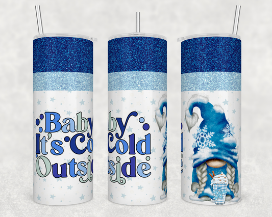 Cold Outside Gnome - Sublimation or Waterslide Wrap - 20oz and 30oz