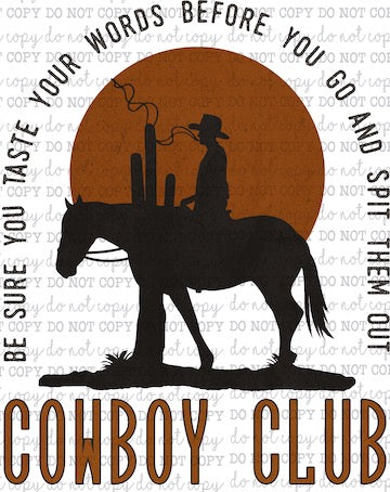 Cowboy Club - Country Western - Cheat Clear Waterslide™ or White Cast Sticker