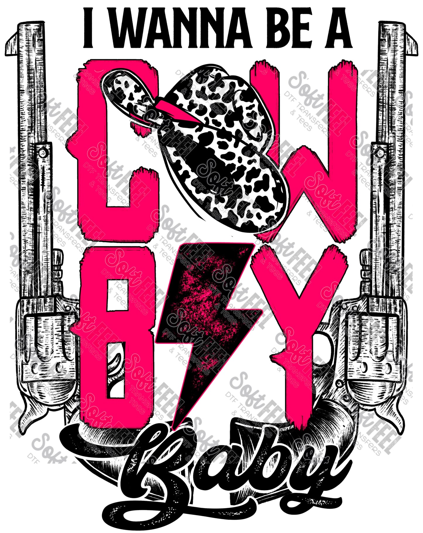 Cowboy Baby Retro - Country Western / Retro / Women's - Direct To Film Transfer / DTF - Heat Press Clothing Transfer