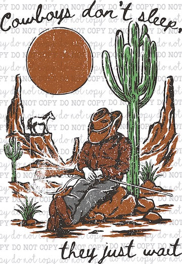 Cowboys Don&#39;t Sleep - Country Western - Cheat Clear Waterslide™ or White Cast Sticker