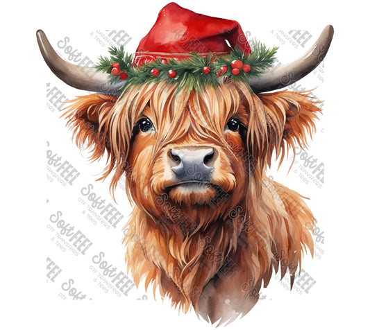 Cow Christmas 2 - Christmas - Direct To Film Transfer / DTF - Heat Press Clothing Transfer