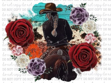 Cowgirl Flowers - Country Western - Cheat Clear Waterslide™ or White Cast Sticker